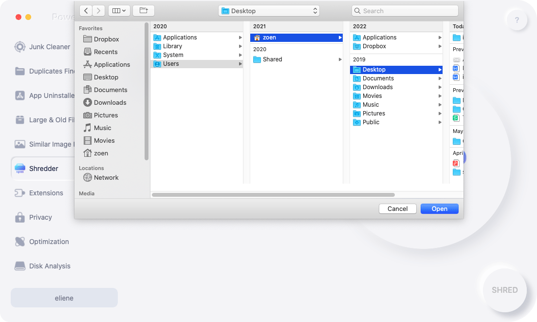 choose file to delete